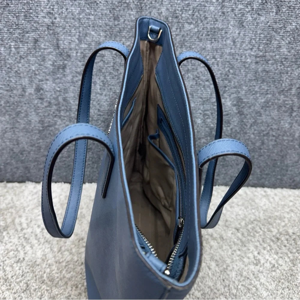 Michael Kors‎ large Blue Saffiano Tote Handbag Purse (no shoulder strap) - Picture 10 of 15
